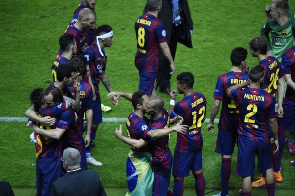 صور تتويج برشلونة بلقب دوري ابطال اوروبا اليوم 6-6-2015 , صور فرحة لاعبي برشلونة بلقب دوري ابطال اوروبا 2015