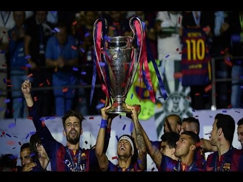 بالفيديو لحظة تتويج برشلونة بلقب دوري أبطال أوروبا 2015 hd