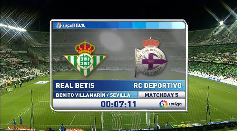 شفرة فيد مباراة الدوري الاسباني  Real Betis VS Deportivo La Coruna اليوم الخميس 24/9/2015 كارت ستالايت