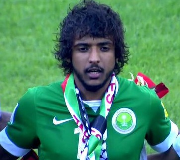 صور لاعبي السعودية بالكوفية الفلسطينية 2015
