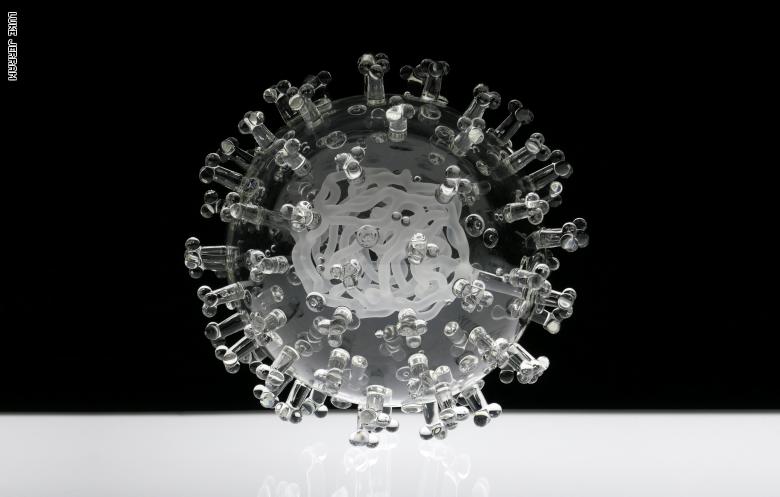 صور تمثال فيروس كورونا مصنوع من الزجاج 2020