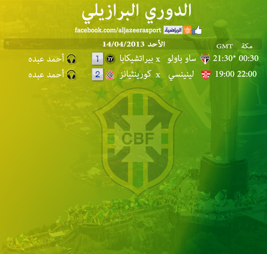 جداول القنوات الناقلة والمعلقين لأبرز البطولات على الجزيرة الرياضية- من 12 حتى 18 أبريل 2013