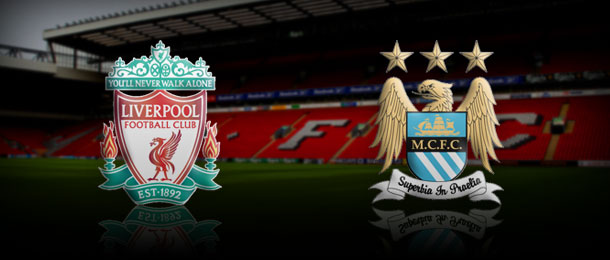 Liverpool vs Manchester City in Premier League Sunday 26 August 2012
