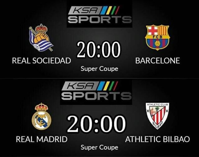 مجانا مباراة برشلونة وريال سوسييداد في كأس السوبر الإسباني على KSA Sport 1