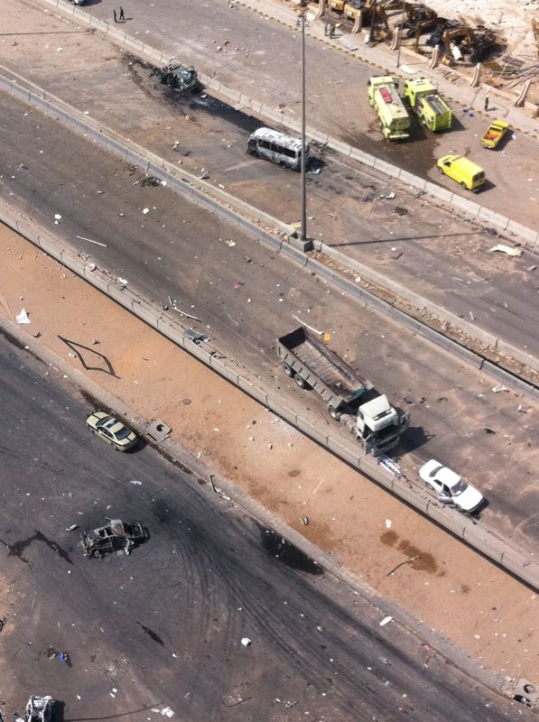 صور انفجار شاحنة الغاز في الرياض - صور جويا لانفجار شاحنة الغازفي الرياض - صور جوية خاصة لانفجار شاحنة الغاز في الرياض