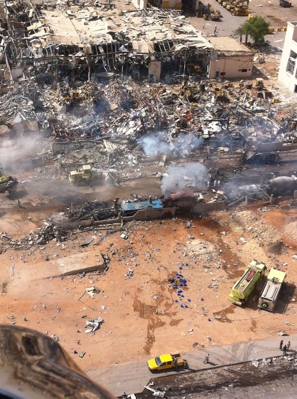 صور انفجار شاحنة الغاز في الرياض صور جويا لانفجار شاحنة الغازفي الرياض صور جوية خاصة لانفجار