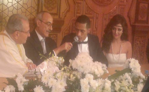 بالصور.. محمد سعد وتامر حسنى فى حفل زفاف محمد رمضان