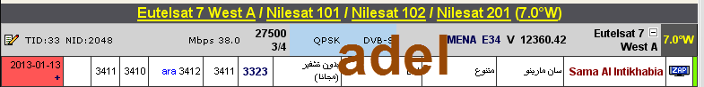 جديد القمر Nilesat 101/102/201 @ 7° West - قناة Sama Al Intikhabia - قناة جديدة