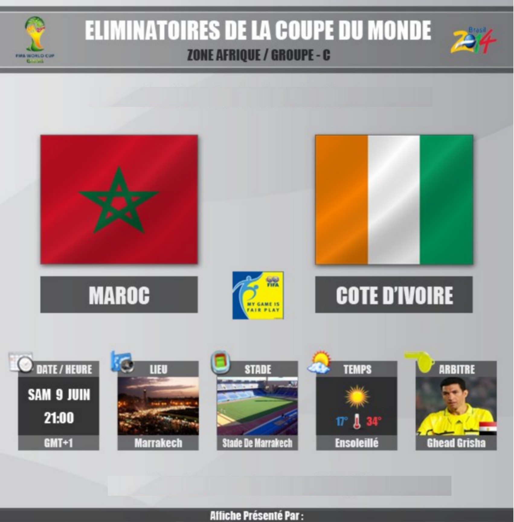 توقيت مباراة المغرب وساحل العاج اليوم الثلاثاء 29-10-2013 والقنوات الناقلة مباشرة لها