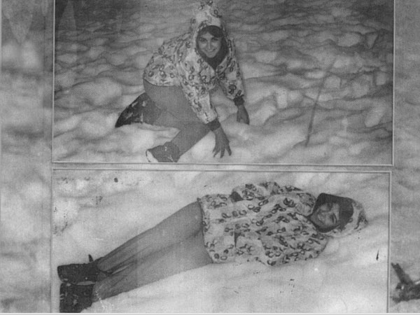 صور سعاد حسني تتزلج على الجليد مع نادية لطفي