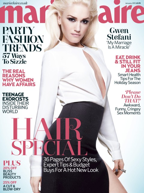 Gwen Stefani for Marie Claire UK January 2013